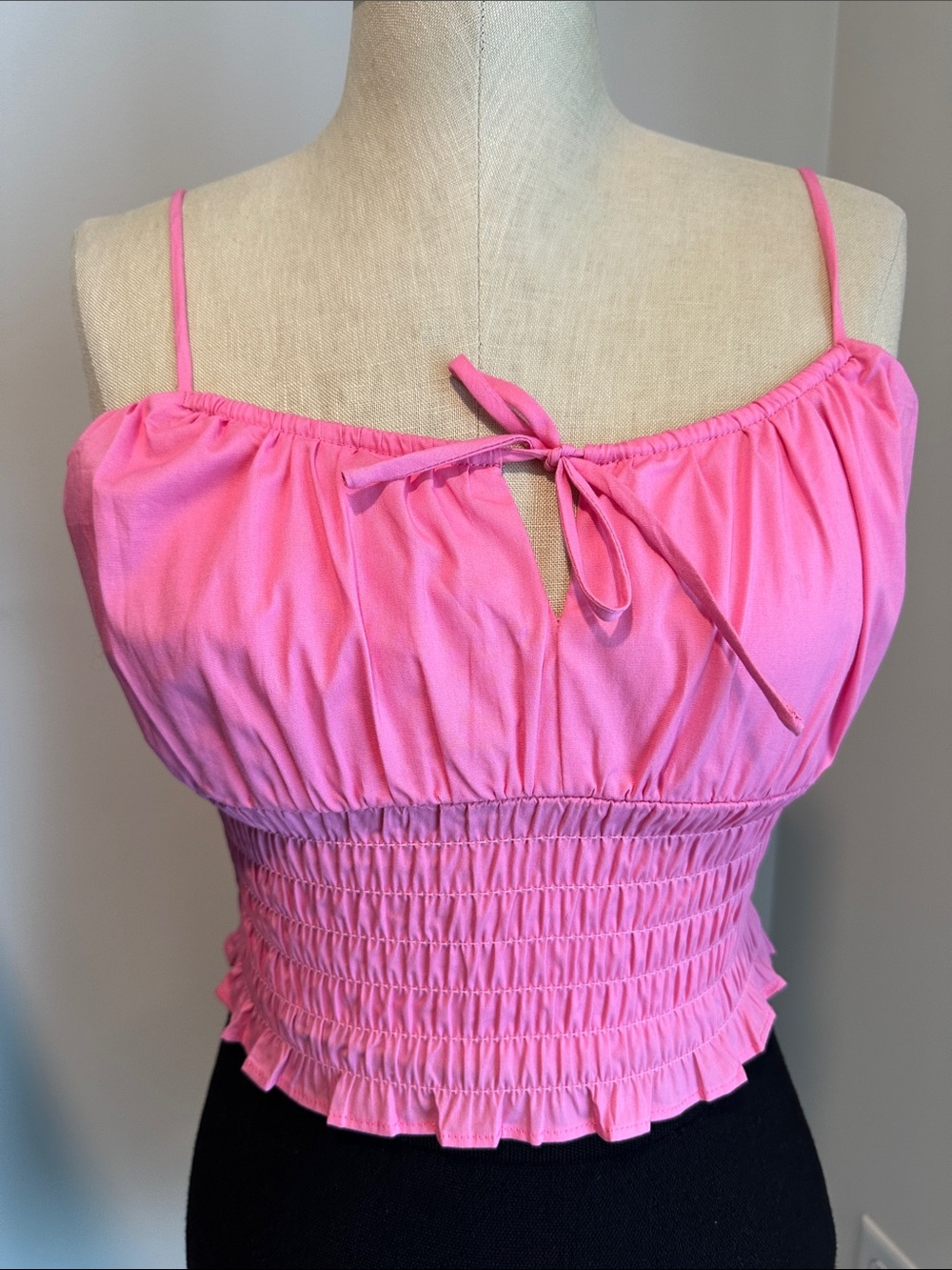 WAYF Smocked Cami Top Bubblegum Pink SIZE SMALL NEW WITH TAGS